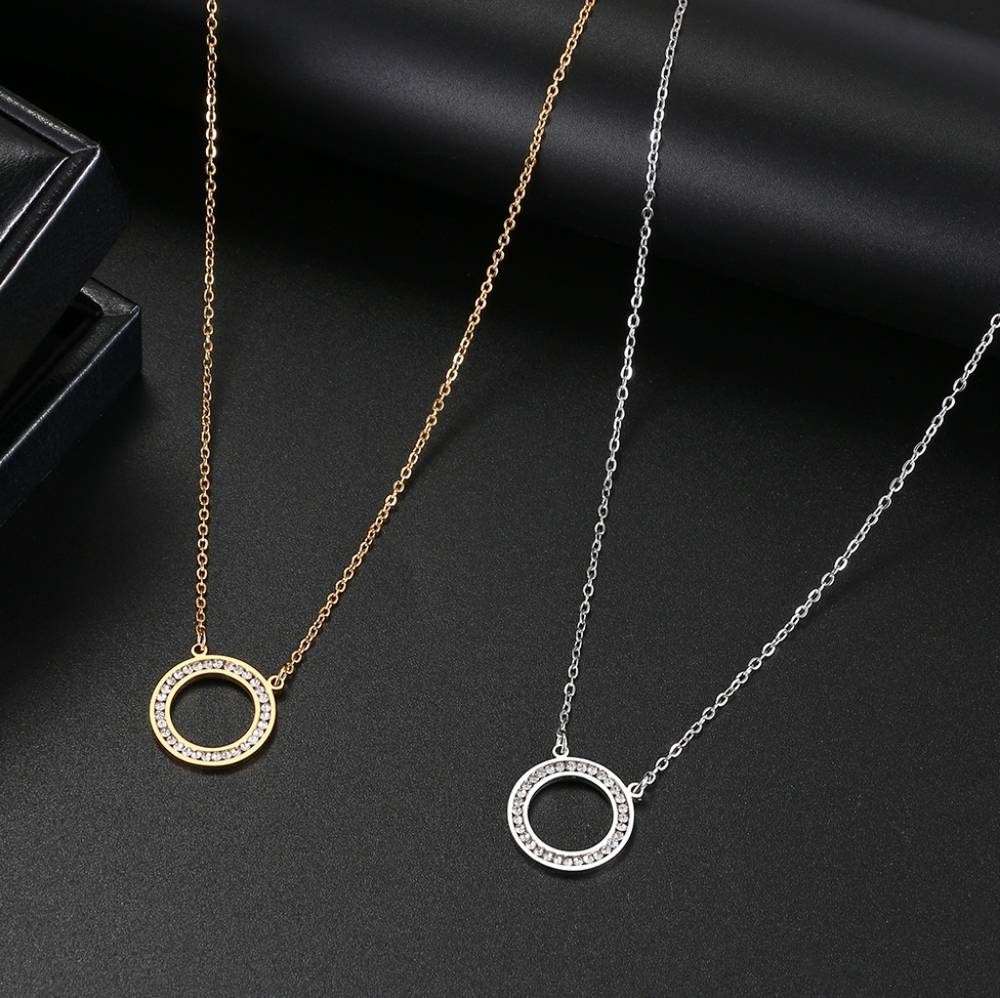 Fashion Hollow Round Pendant Necklace - Picture 6 of 7